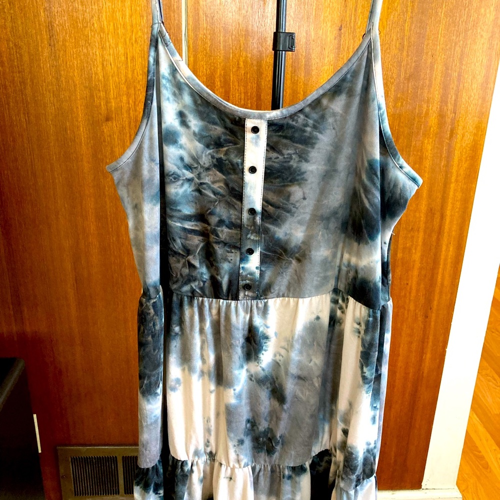 Tye dye spaghetti strap skater dress. Size 2x